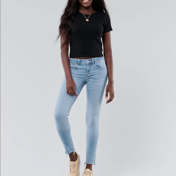 Hollister Light Blue Skinny Jeans, Size 7S - Picture 1 of 3